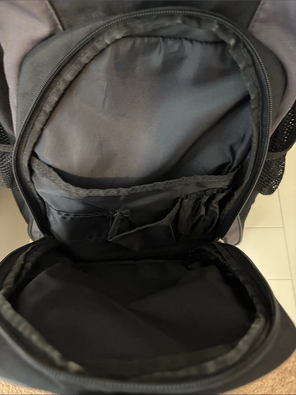 Nike Men's Black and Gray Two-Tone Backpack